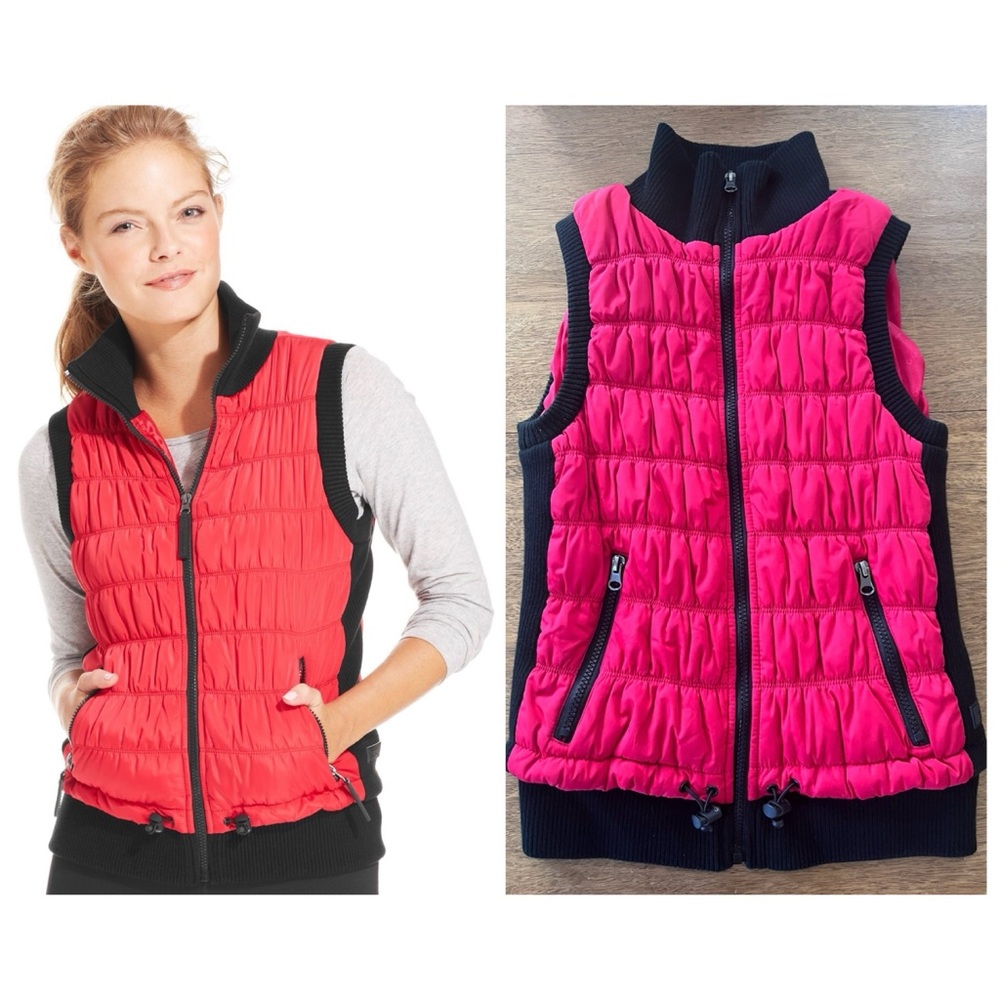 Calvin Klein Performance Red Puffer Utility Vest Size Extra Small